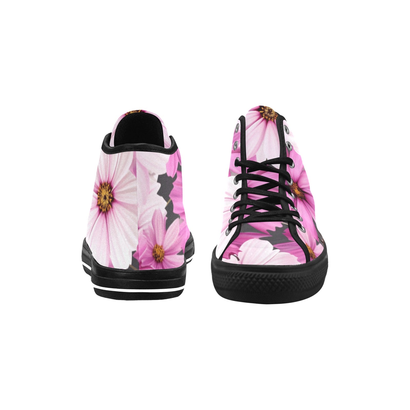 Pink Cosmos Blossom High-Top Sneakers - Cranberry Lake Design Co.  #