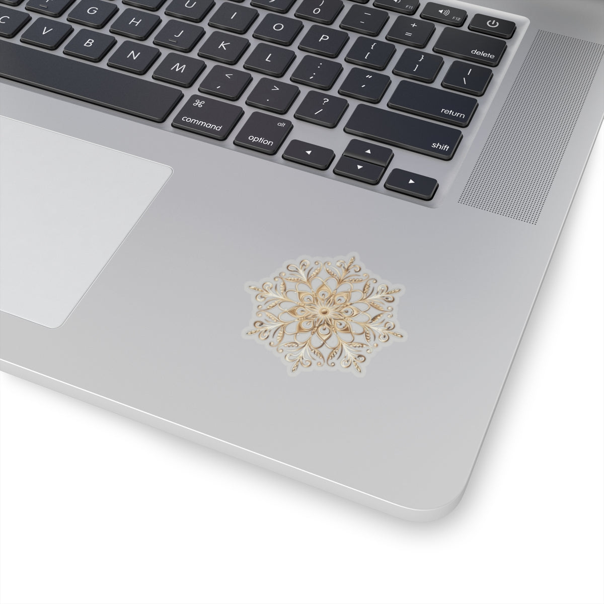 Gold Ornate Snowflake Holiday Christmas Vinyl Sticker