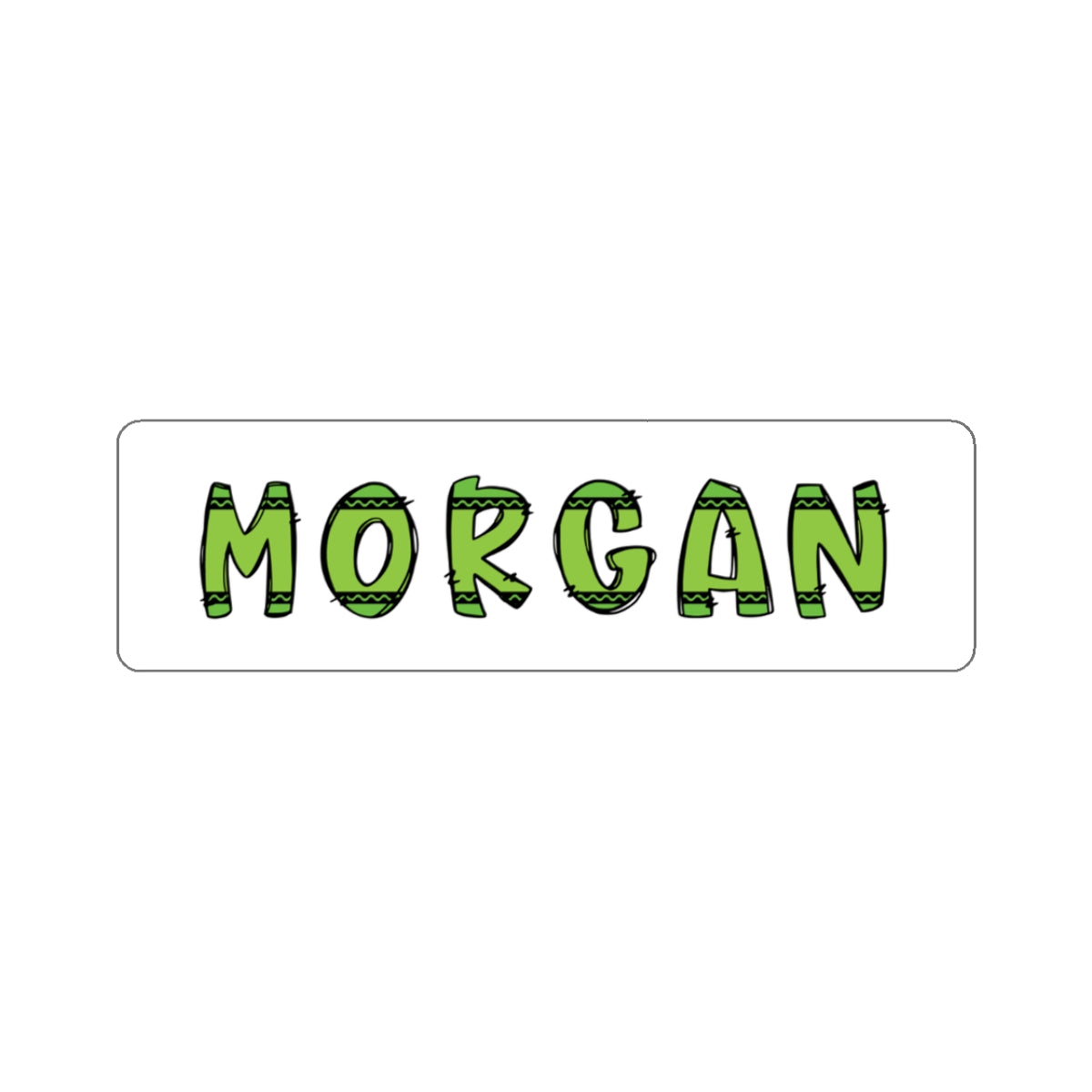 Green Custom Crayon Personalized Name Sticker for Boys & Girls Back To School Gift