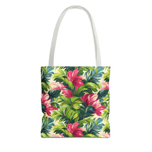 Floral Colorful Leaves Tropical Tote Bag