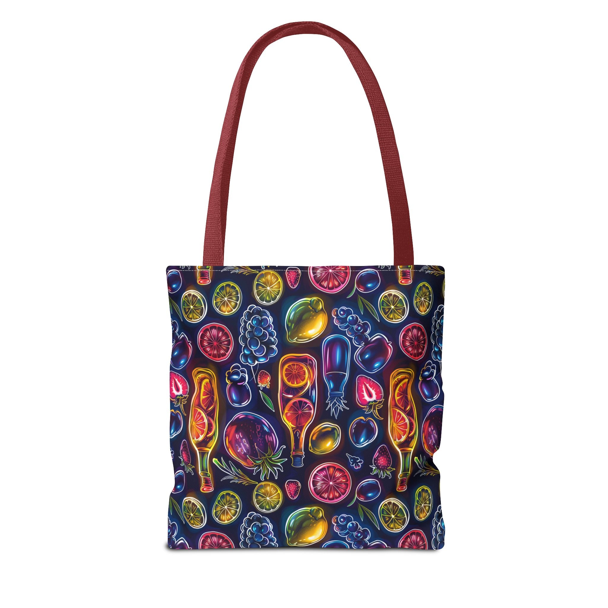 Neon Fruit Print Back to School Tote Bag