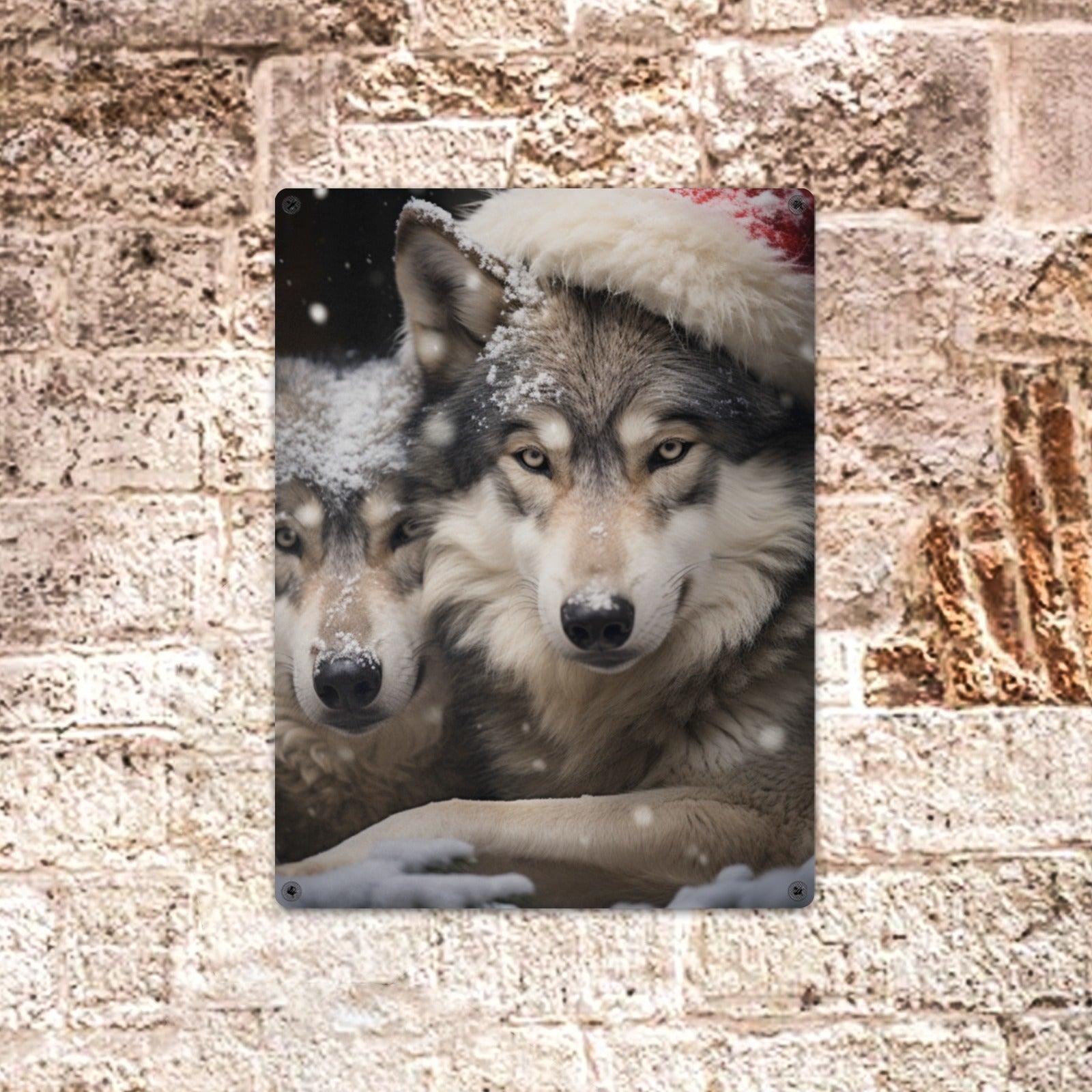 Winter Wolfpack Magic Metal Tin Sign - 12x16 Inch - Cranberry Lake Design Co.  #