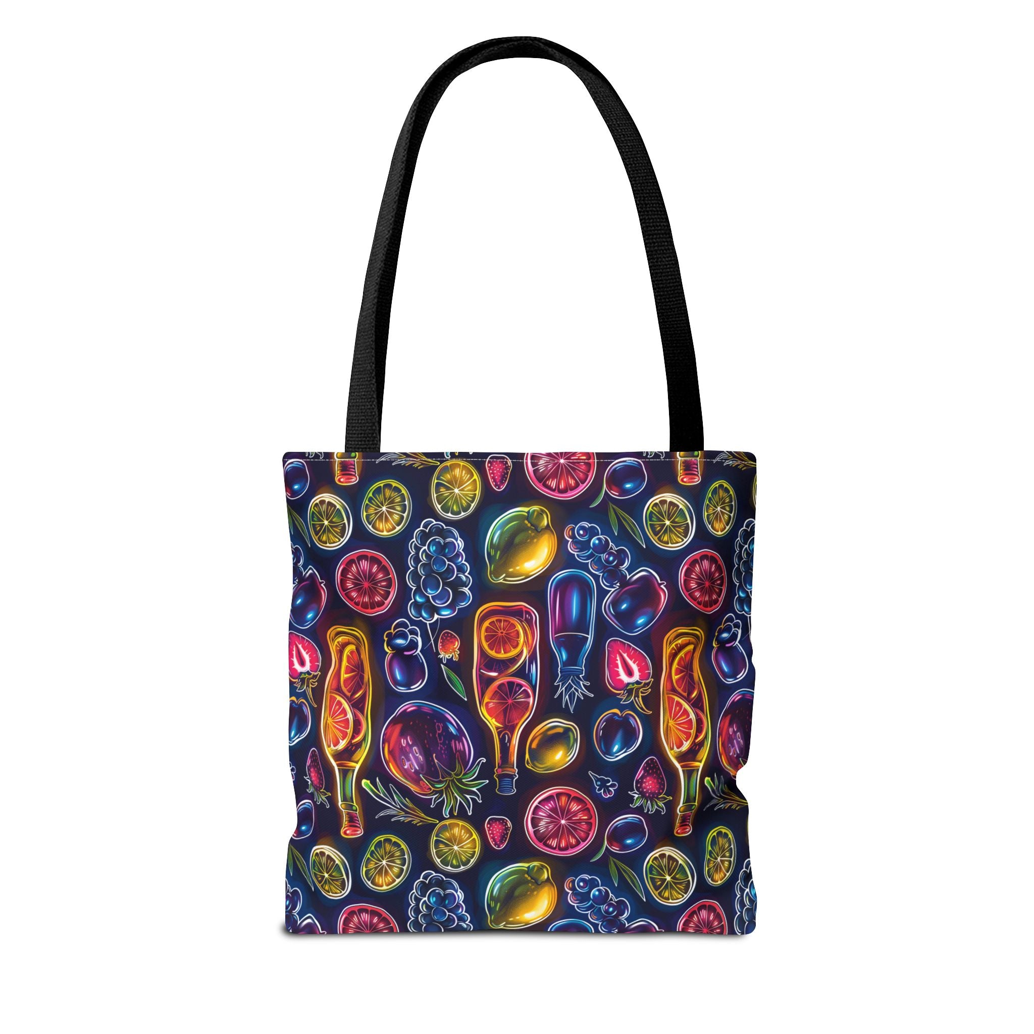 Neon Fruit Print Back to School Tote Bag