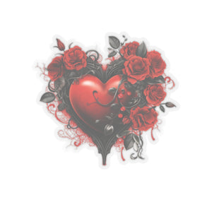 Red Roses Heart Vinyl Sticker