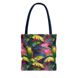 Colorful Leaves Nature Print Tropical Tote Bag