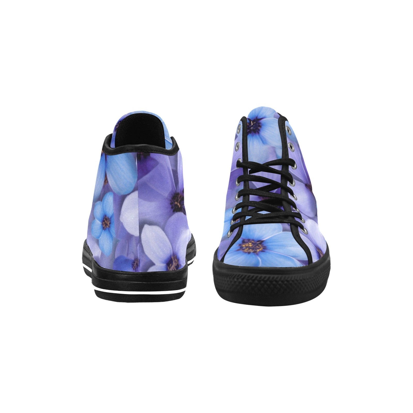 Sky Blue Floral High-Top Canvas Shoes - Cranberry Lake Design Co.  #