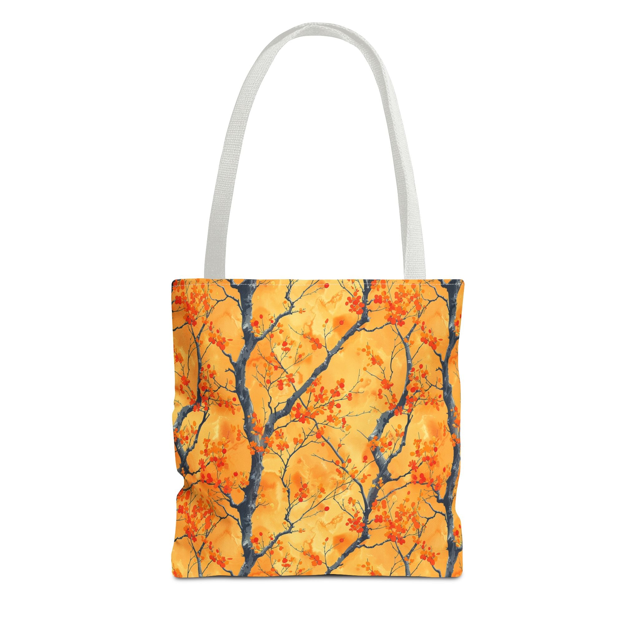 Stylish and Durable Custom-Printed Tote Bags with Autumn Leaf Design, Available in 3 Sizes