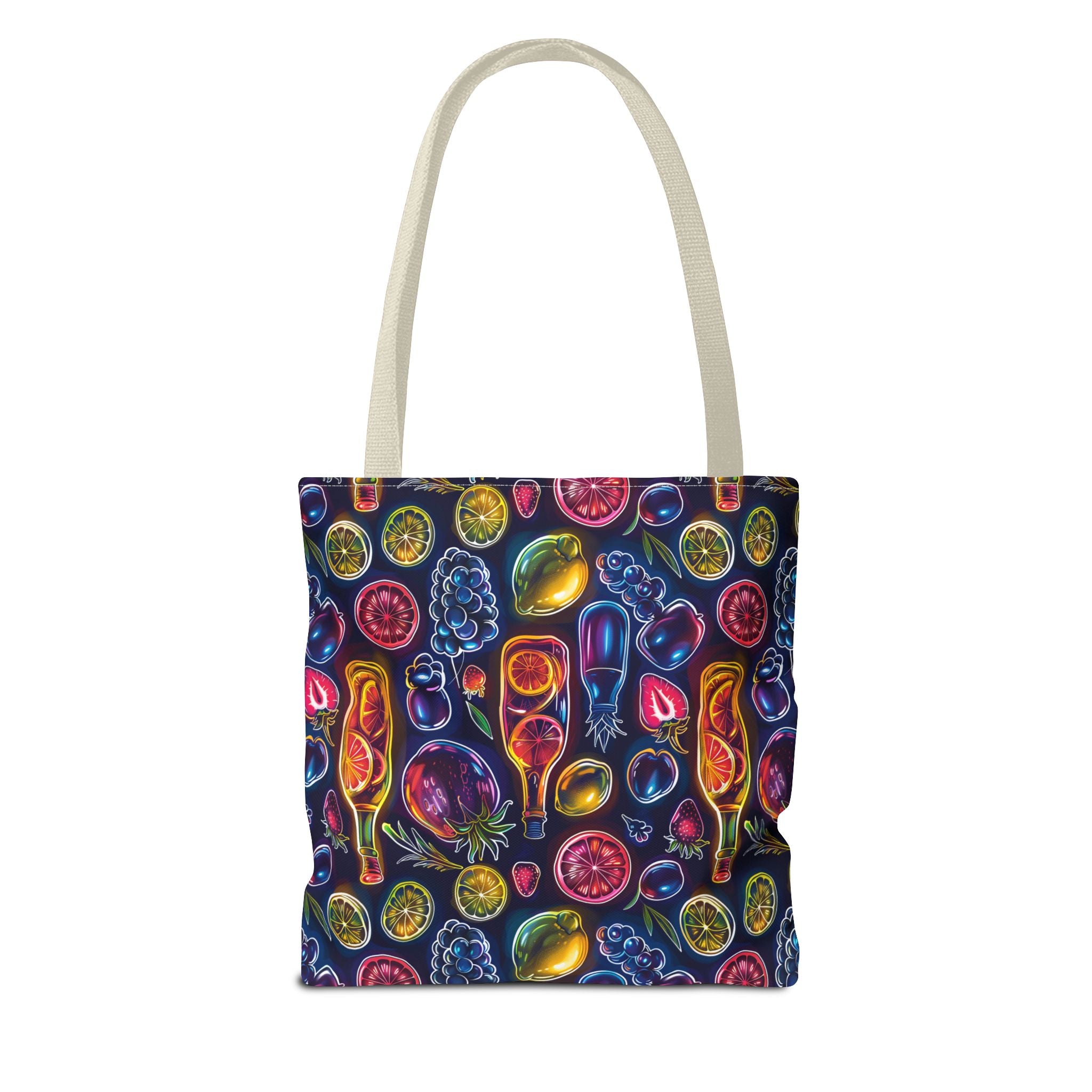 Neon Fruit Print Back to School Tote Bag