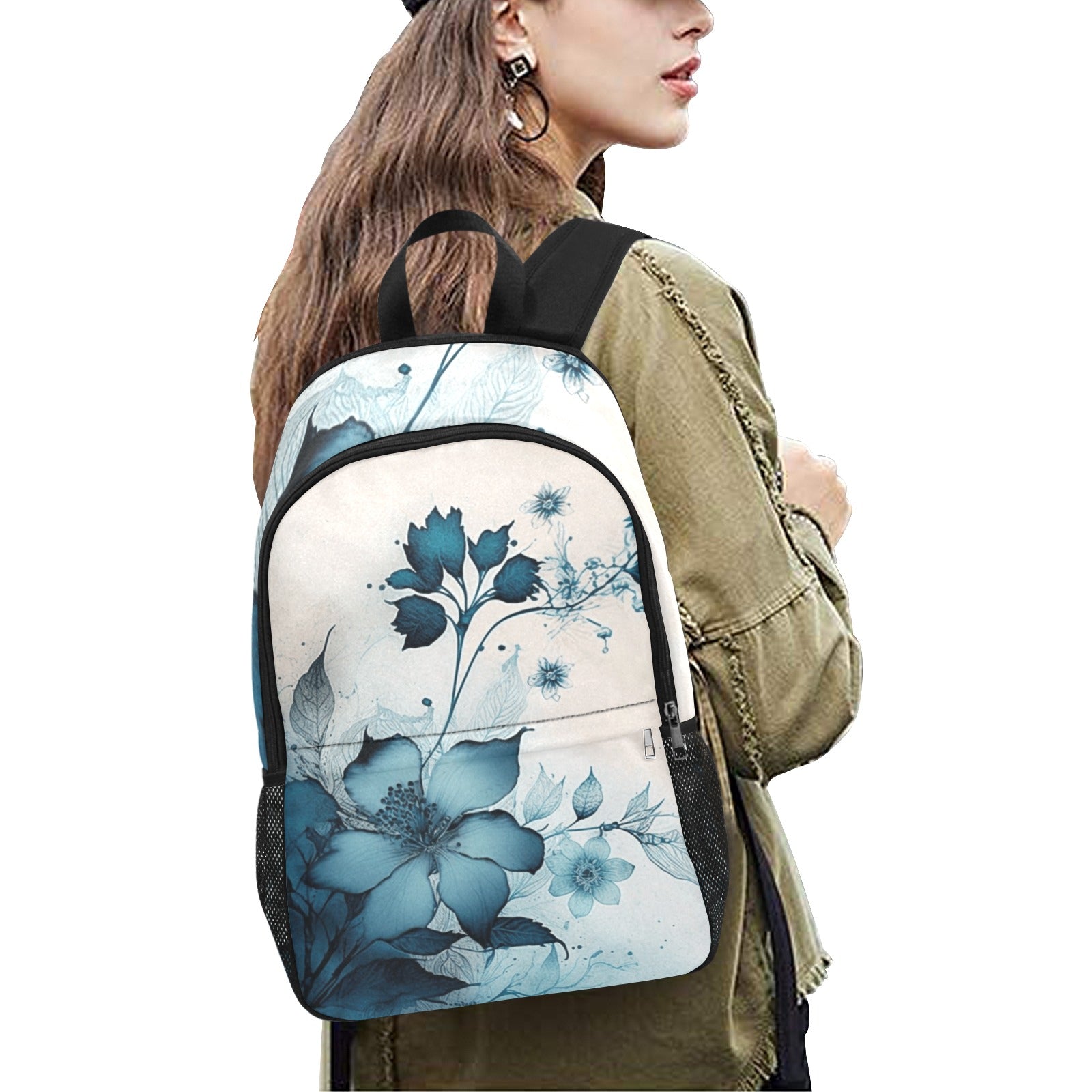 Enchanted Blue Floral Backpack | Feminine and Free-Spirited - Cranberry Lake Design Co.  #