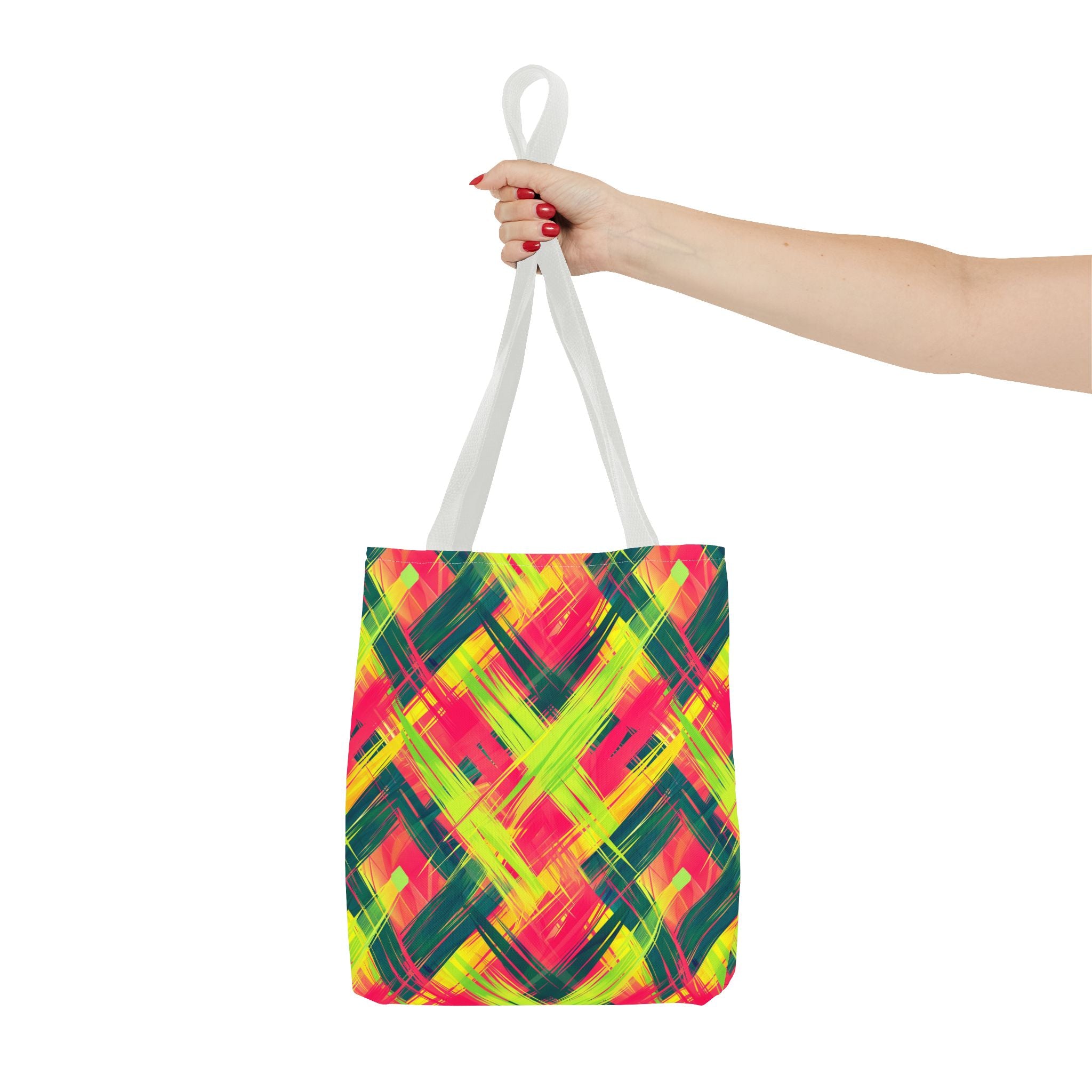 Pink Yellow Green Pattern Eccentric Tote Bag