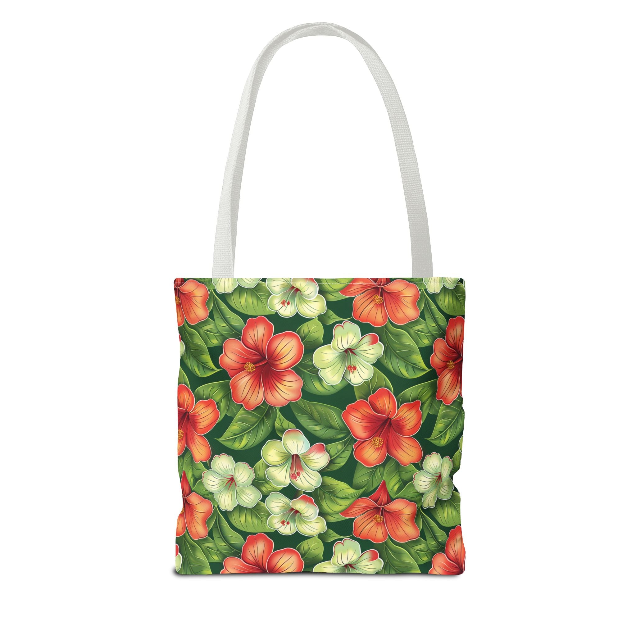 Pink & White Tropical Flowers Tote Bag