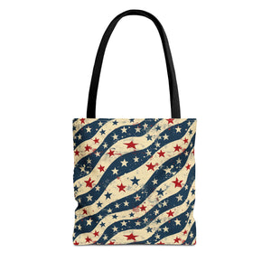 Stars & Stripes American Flag Pattern Patriotic Tote Bag