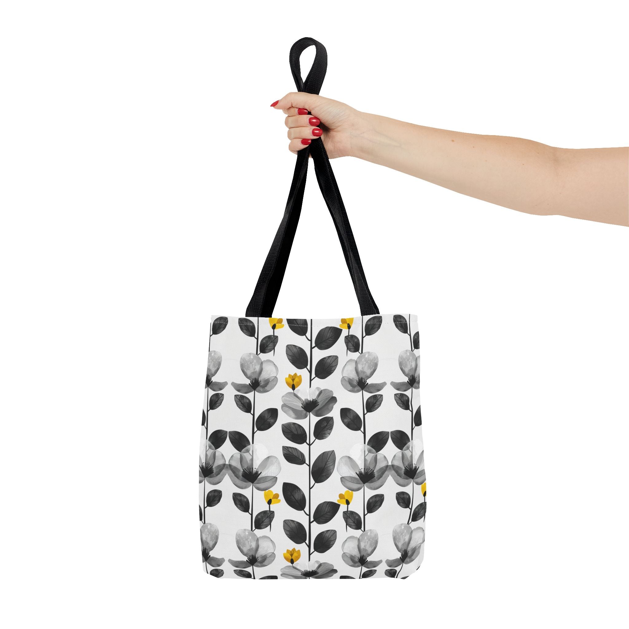 Black & White Floral Tote Bag