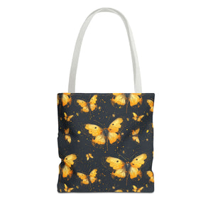 Whimsical Gold Butterfly Fairycore Tote Bag