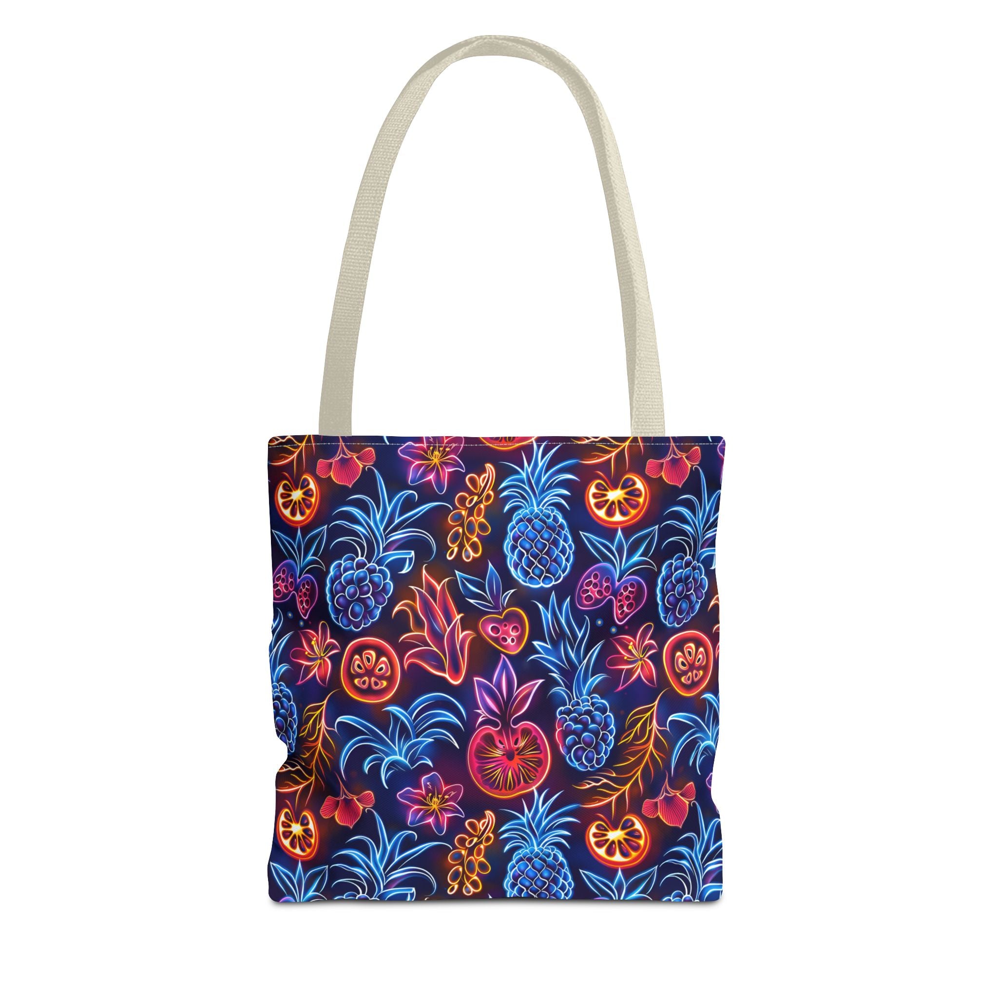 Neon Fruit Print Back to School Tote Bag