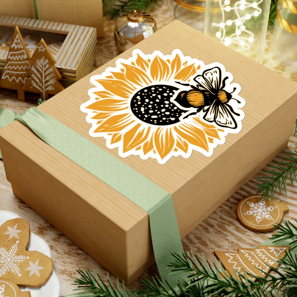 Sunflower Bee Sticker