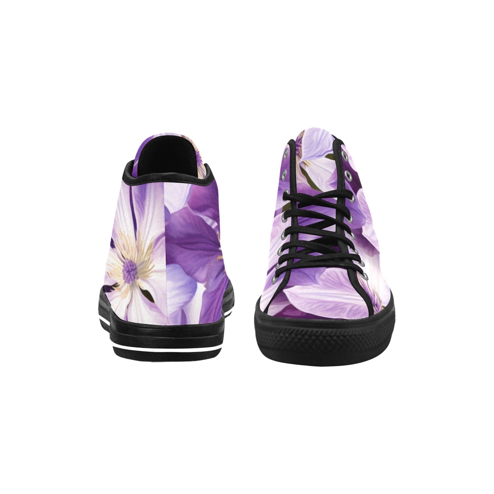 Purple Clematis High-Top Sneakers - Cranberry Lake Design Co.  #