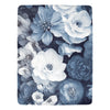 Vintage-Inspired Blue & White Flower Blanket - Twin Size