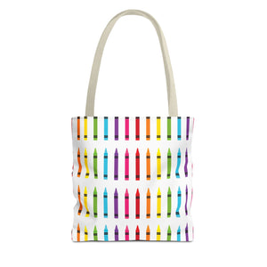 Crayon Print Back to School Tote Bag