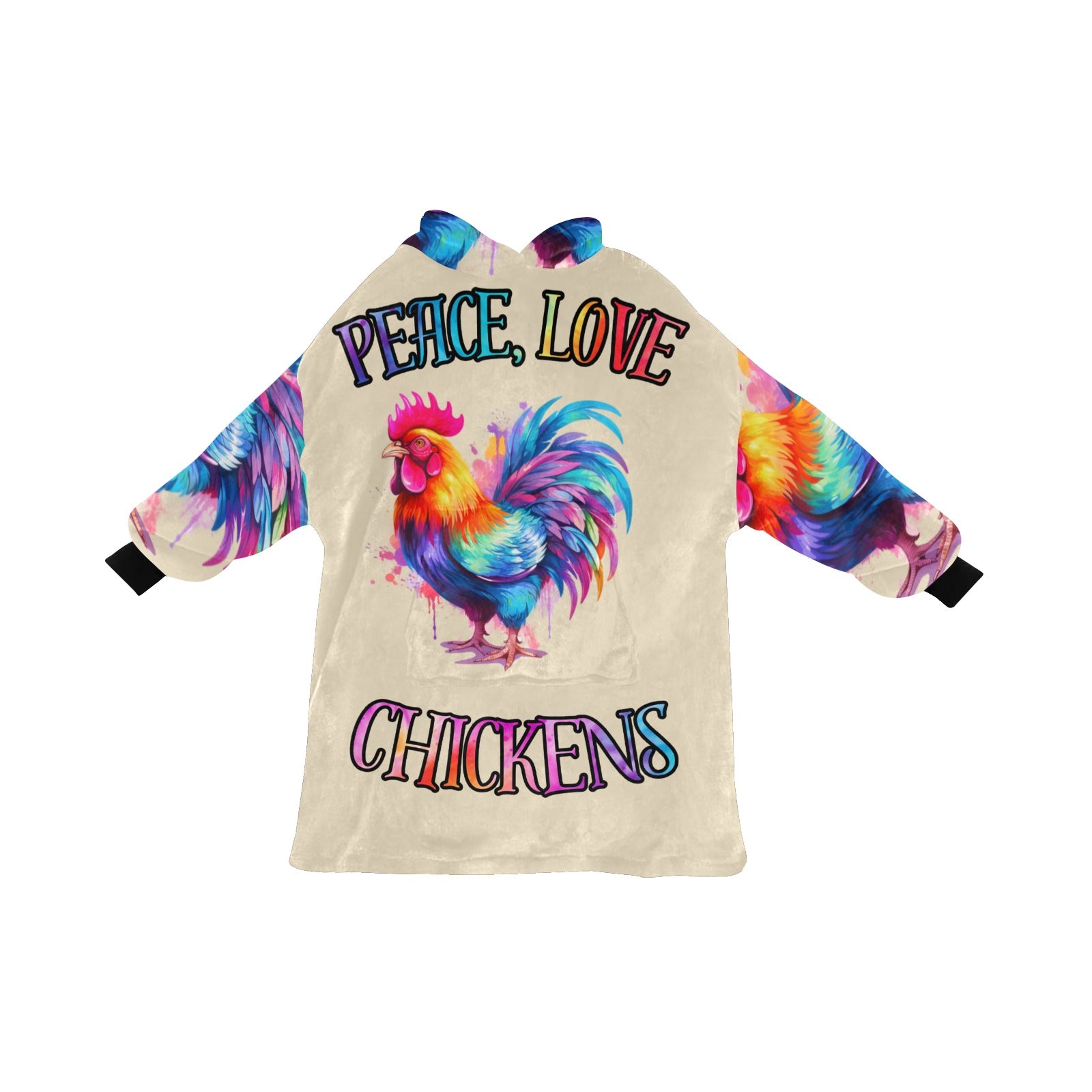 Peace Love Chickens Blanket Hoodie for Women - Cranberry Lake Design Co.  #