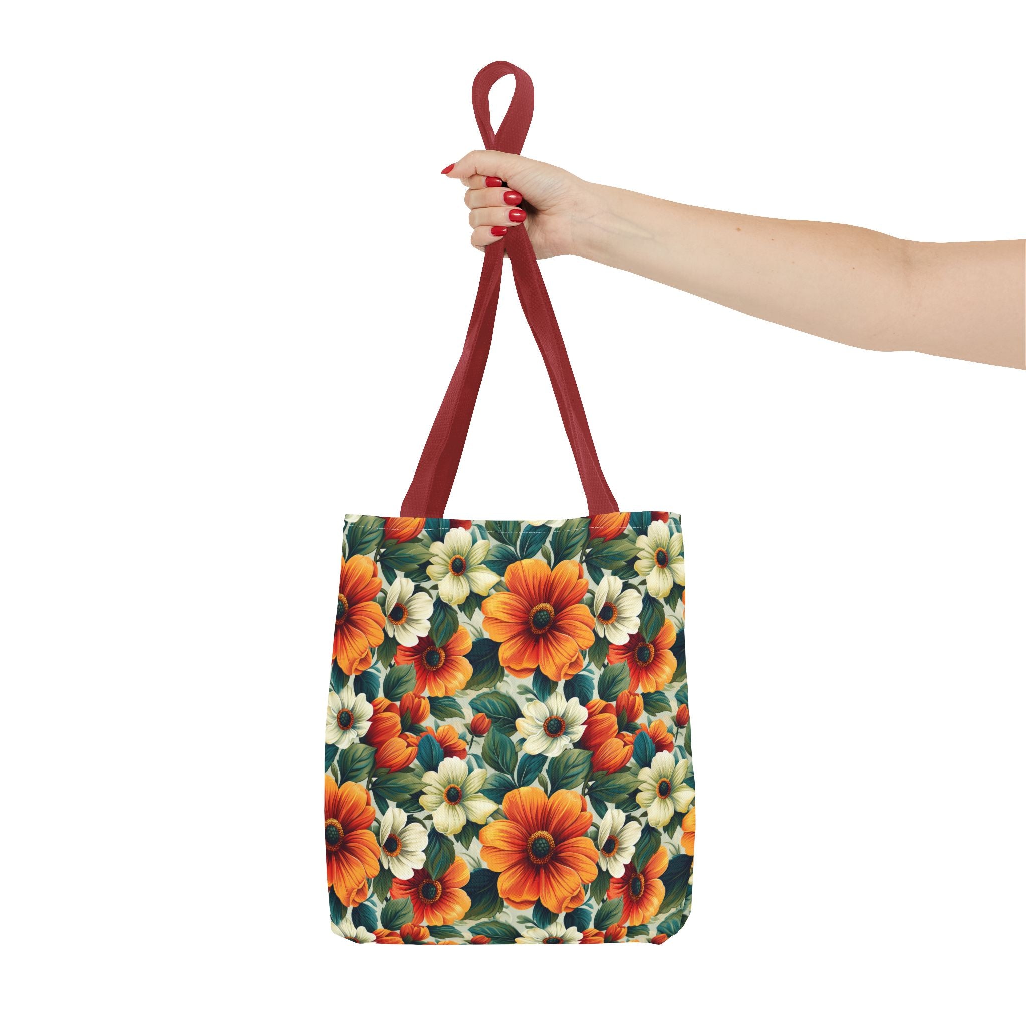 Orange & White Flower Summer Tote Bag