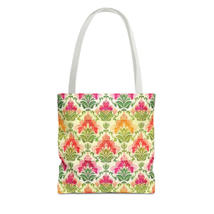 Pink & Green Pattern Tote Bag