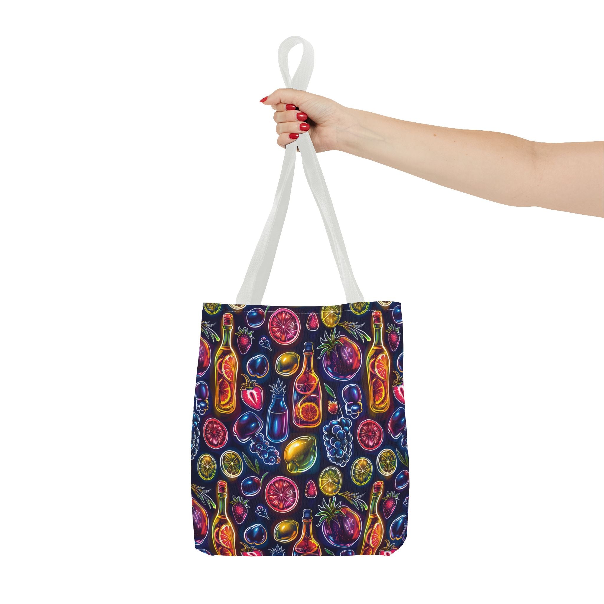 Neon Fruit Print Back to School Tote Bag