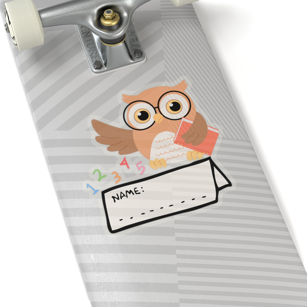 Learning Animals Cute Owl School Name Tag Kiss-Cut Sticker for Kids Back to School - Cranberry Lake Design Co.  #