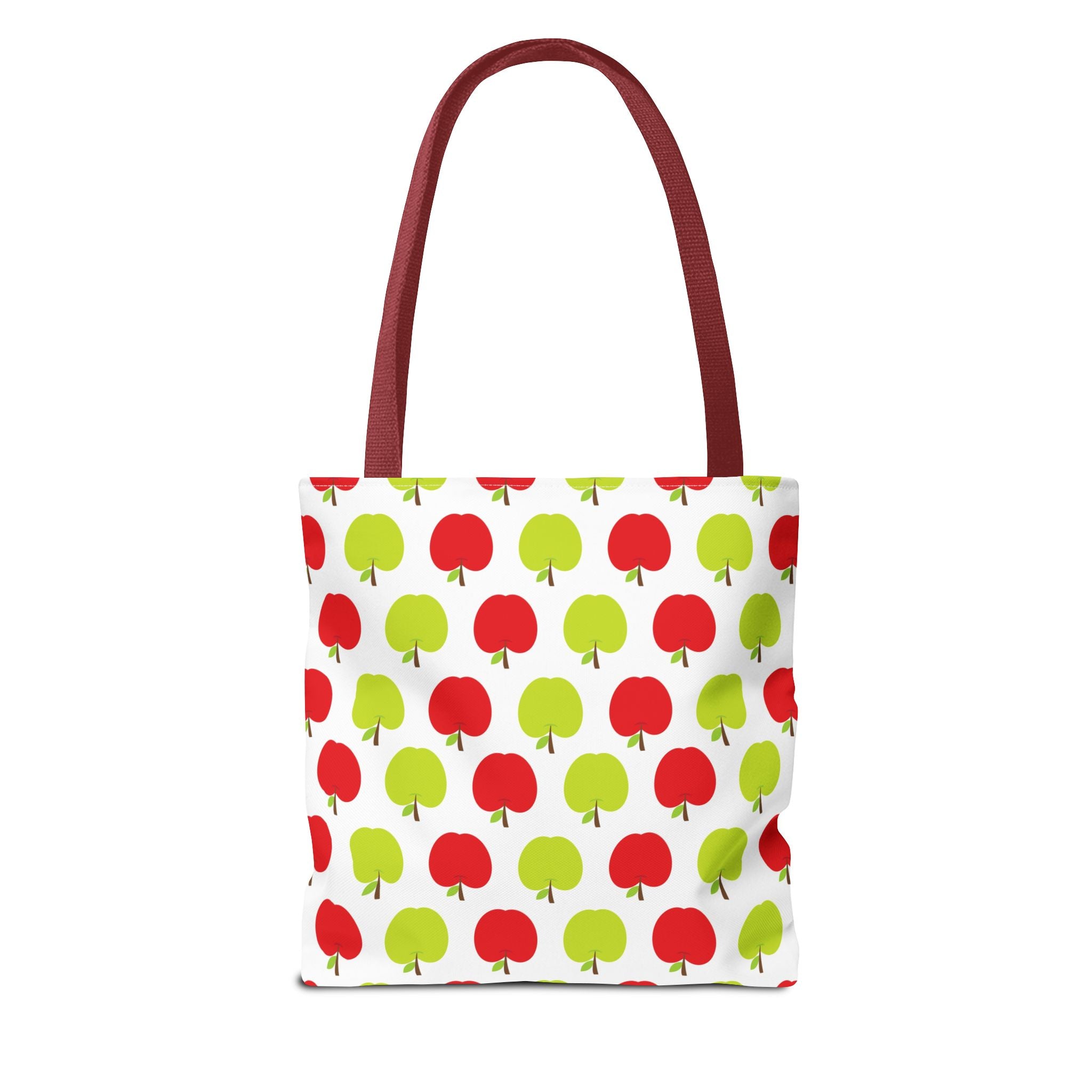 Red & Green Apple Print Back to School Tote Bag