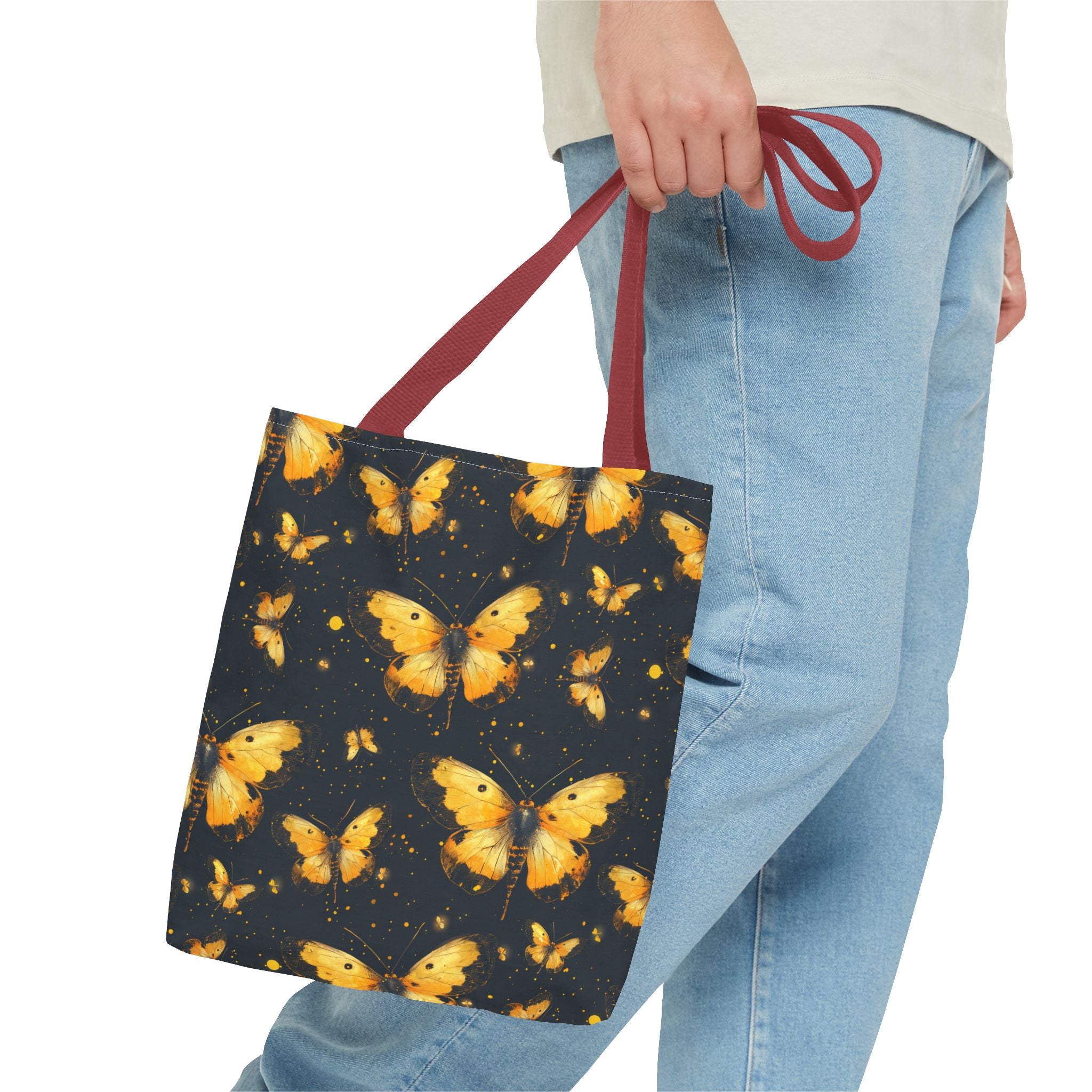 Whimsical Gold Butterfly Fairycore Tote Bag