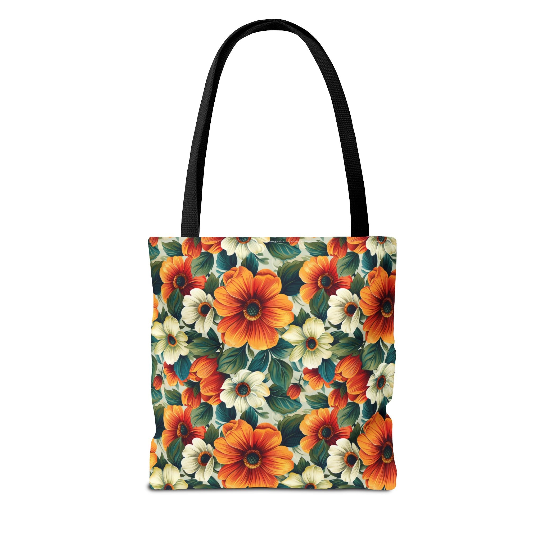 Orange & White Flower Summer Tote Bag