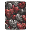 Cranberry Lake Designs Red and Silver Heart Throw Blanket