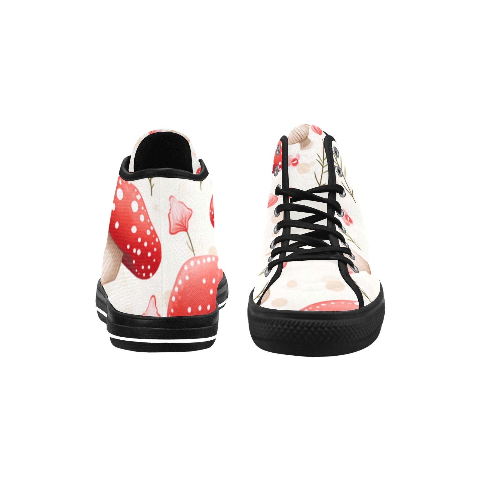 Cranberry Lake Designs Vancouver High Top Canvas Red & White Mushroom Women's Shoes - Cranberry Lake Design Co.  #