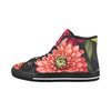 Pink Dahlia Print Canvas High Tops: Chic and Edgy Footwear for Free Spirits - Cranberry Lake Design Co.  #