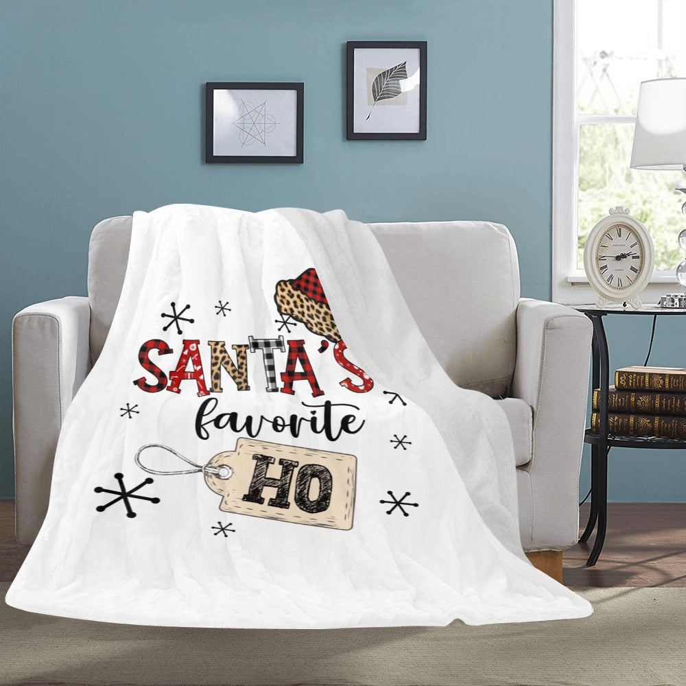 Santa's Favorite Ho Blanket - Funny Christmas Throw - Soft Plush - 60x80