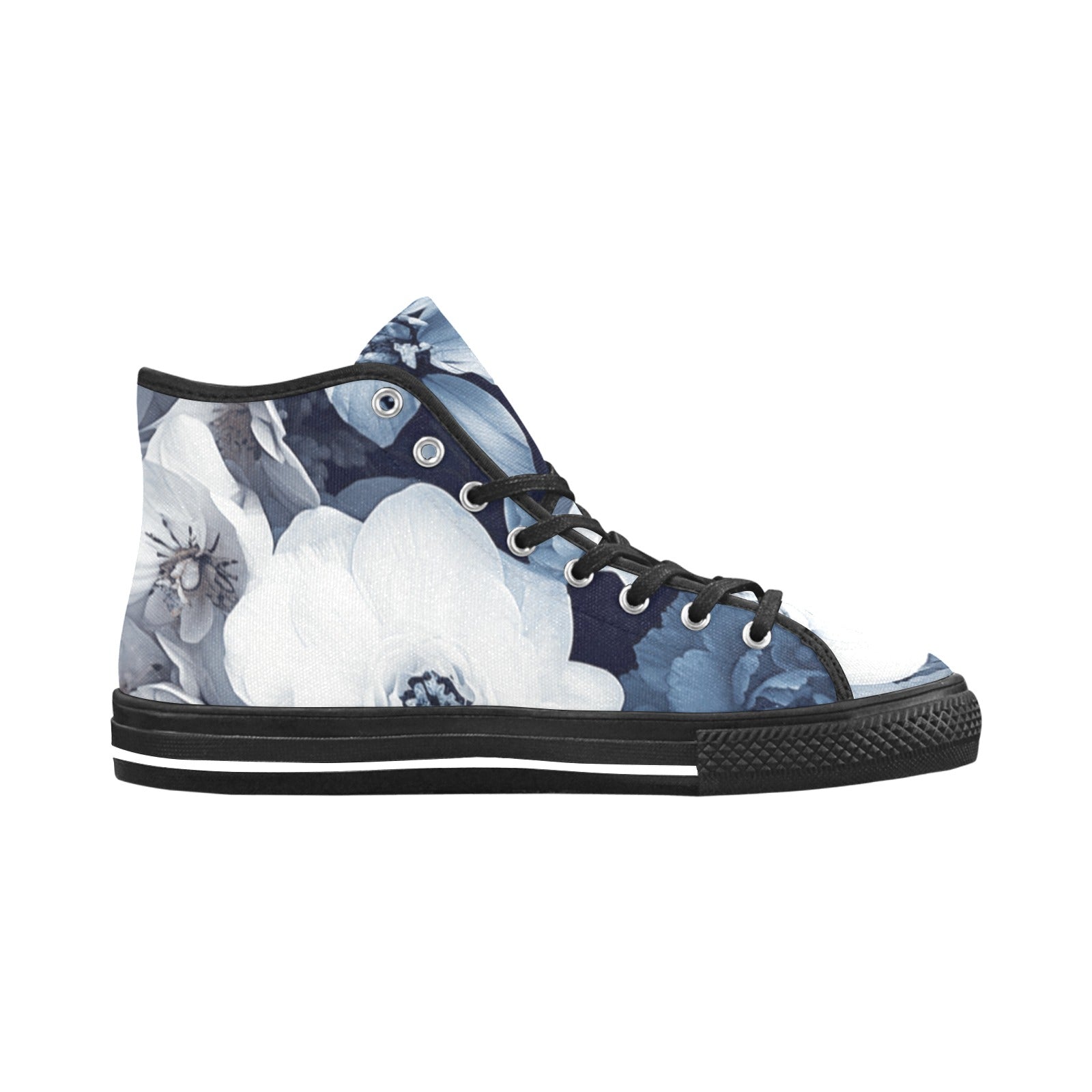 Midnight Floral High-Top Sneakers - Cranberry Lake Design Co.  #