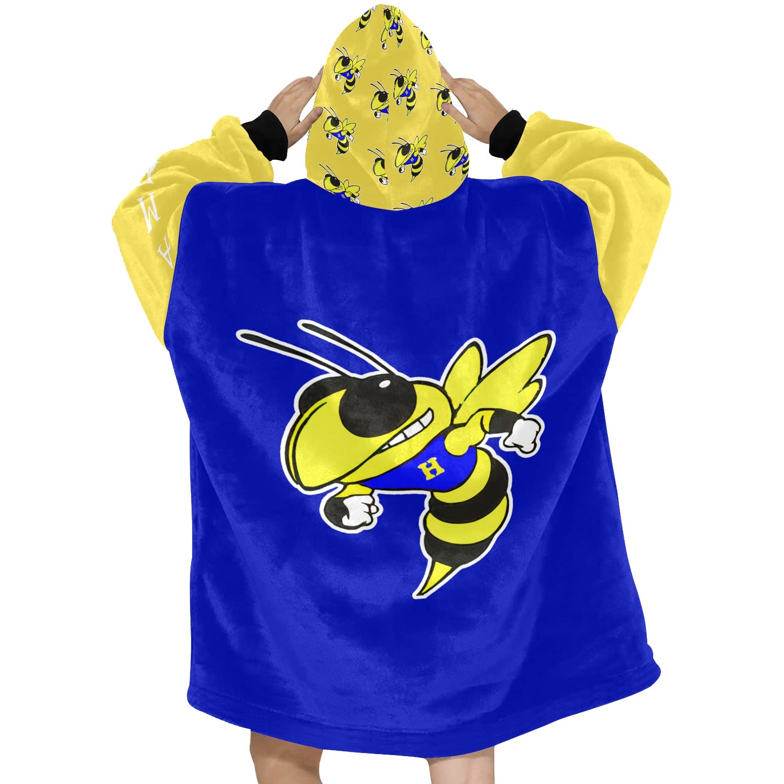 Harrison Hornets Plush Blanket Hoodie - Cranberry Lake Design Co.  #