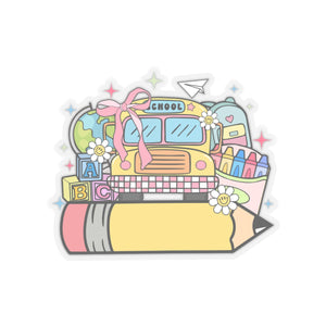 School Bus Adorable Girls Sticker for Teachers Kids back To School Gift