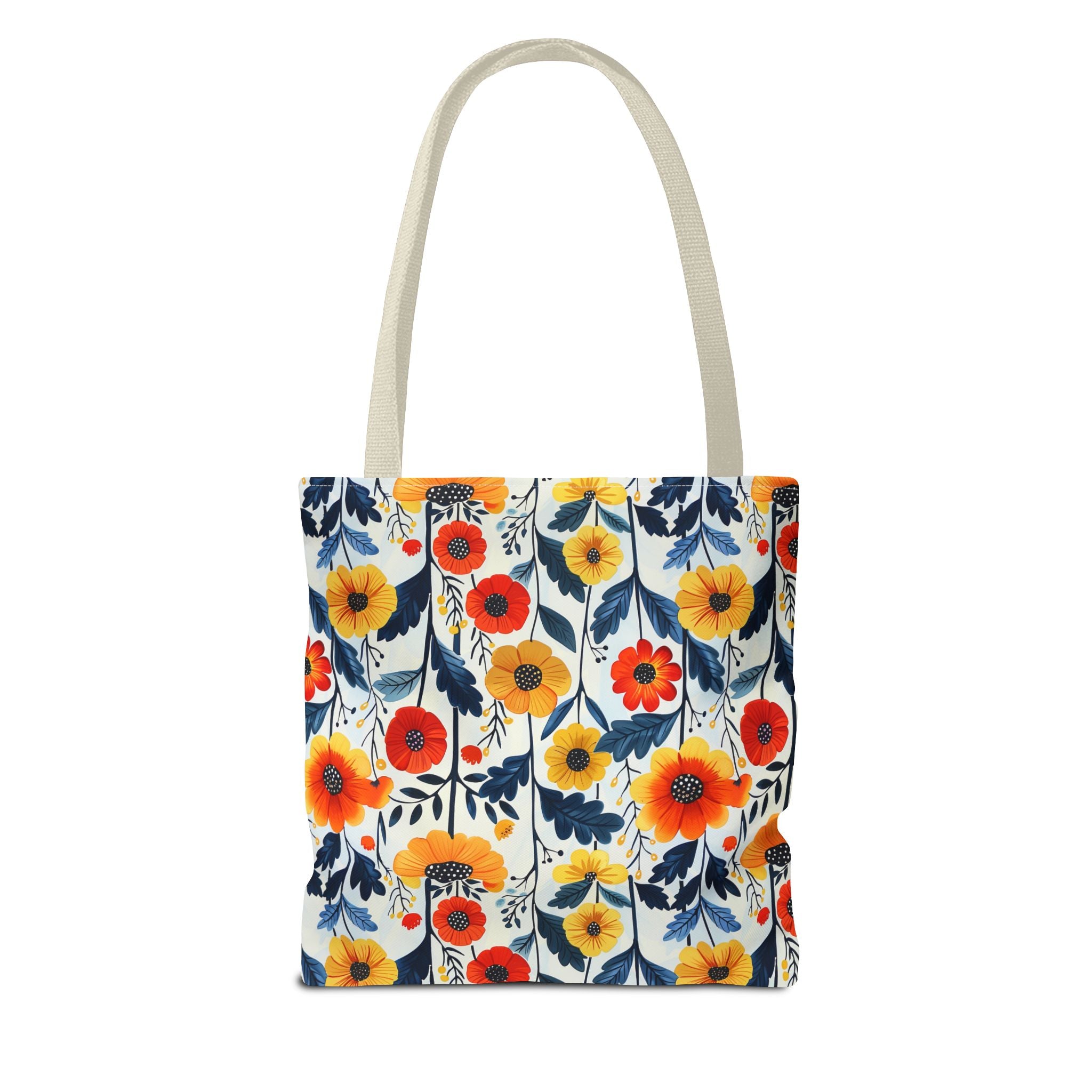 Yellow Orange Floral Tote Bag