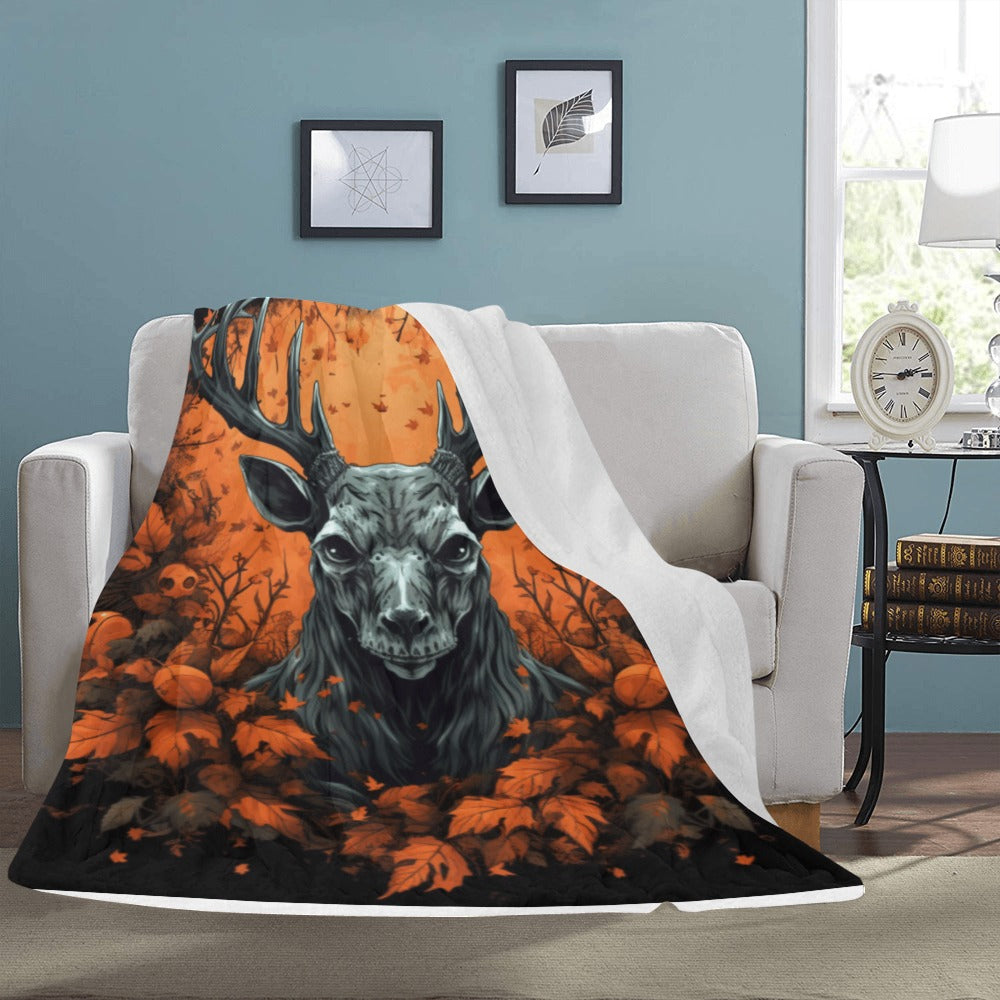 Cranberry Lake Designs Halloween Deer Buck Ultra-Soft Micro Fleece Blanket 60" x 80"