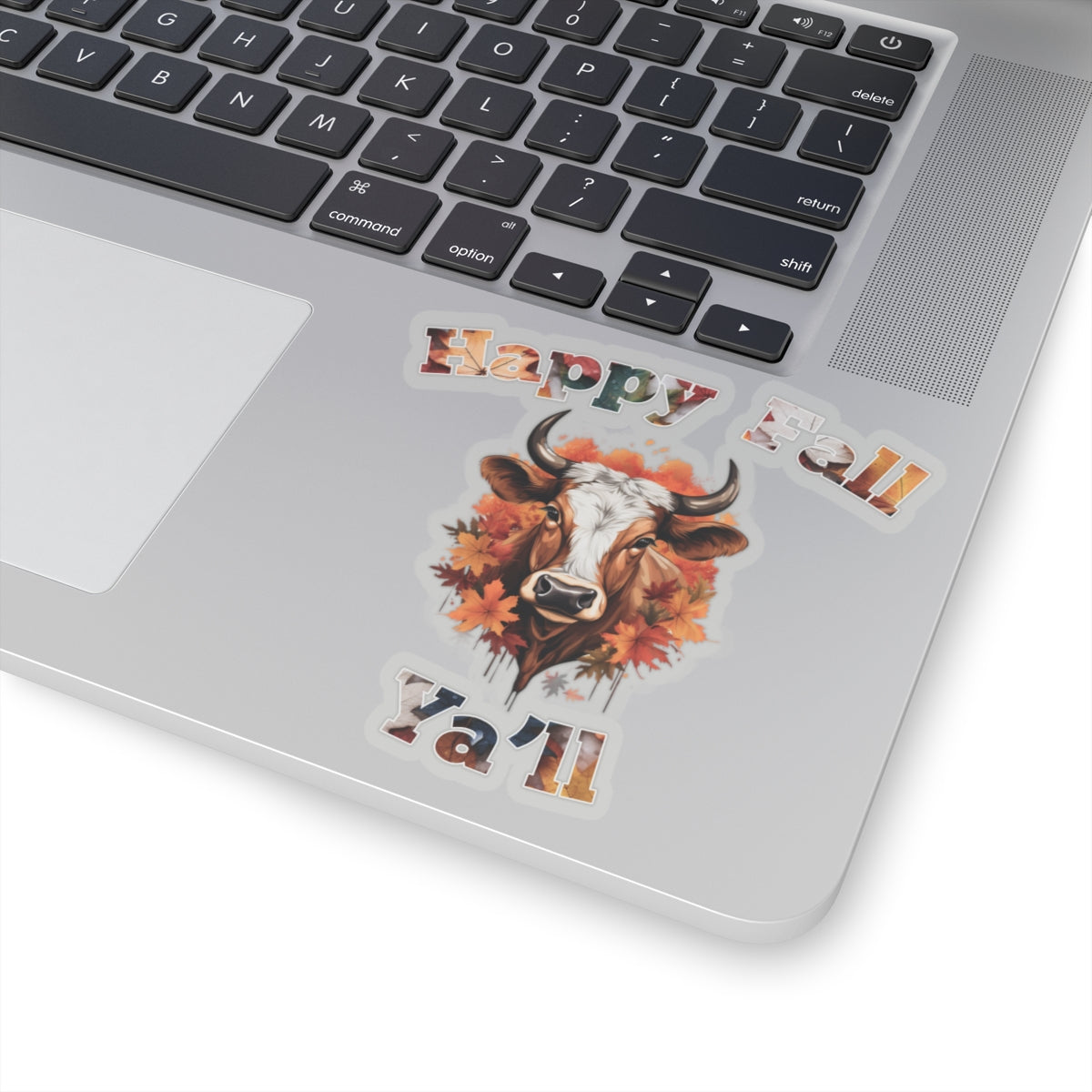 Happy Fall Ya'll Cow Autumn Vinyl Sticker