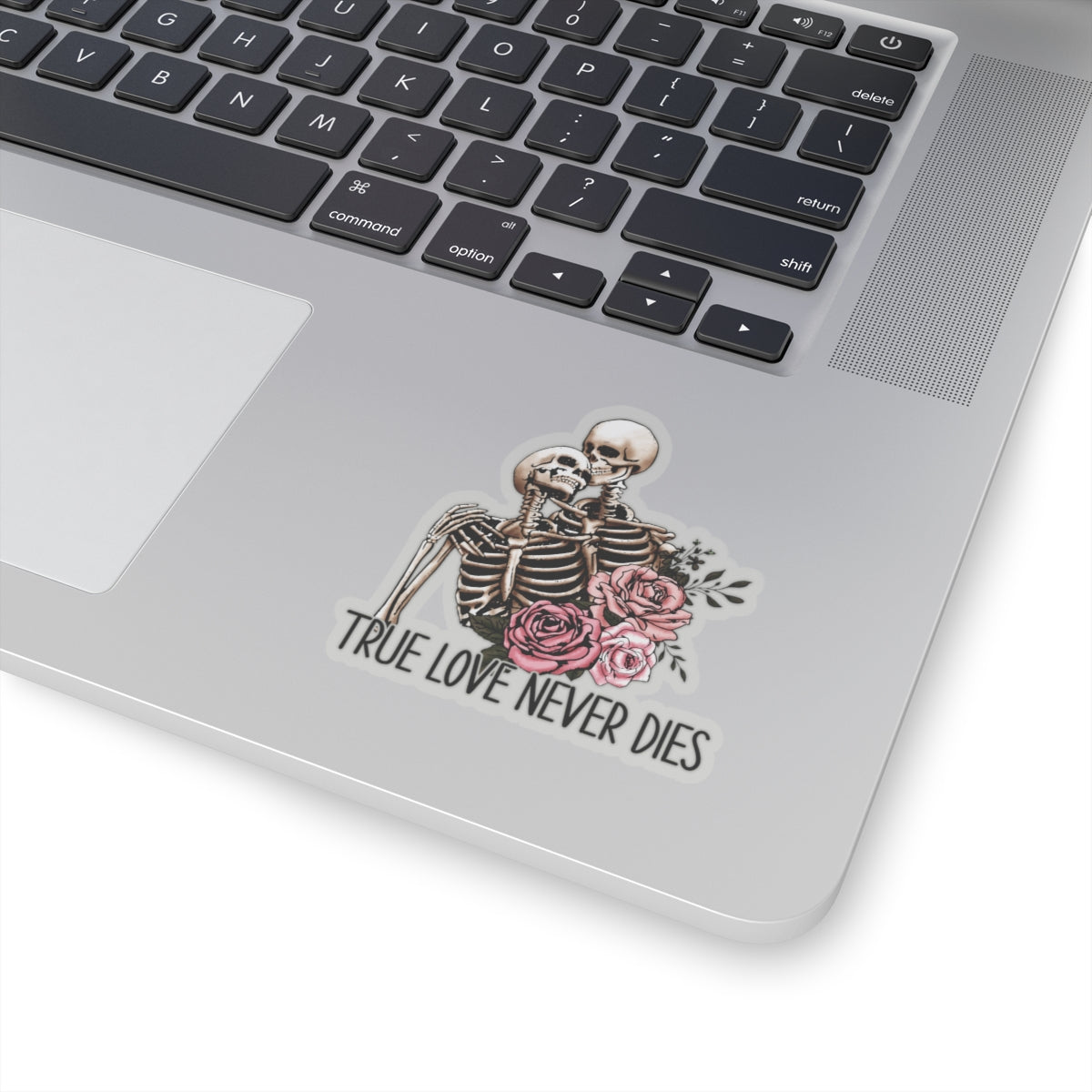 True Love Never Dies Skeleton Valentines Day Vinyl Sticker