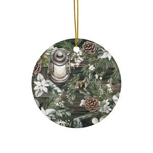 Rustic Holiday Lantern and Pinecone Christmas Design