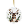 Rustic Reindeer Boho Christmas Ceramic Ornament