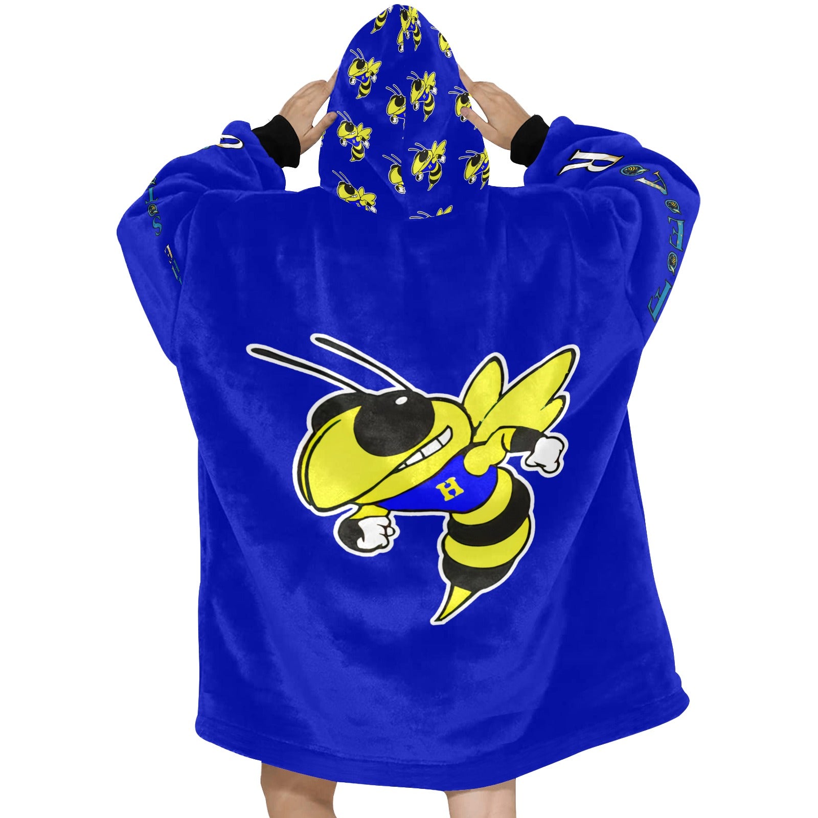 Harrison Hornets Plush Soft Blanket Hoodie - Cranberry Lake Design Co.  #