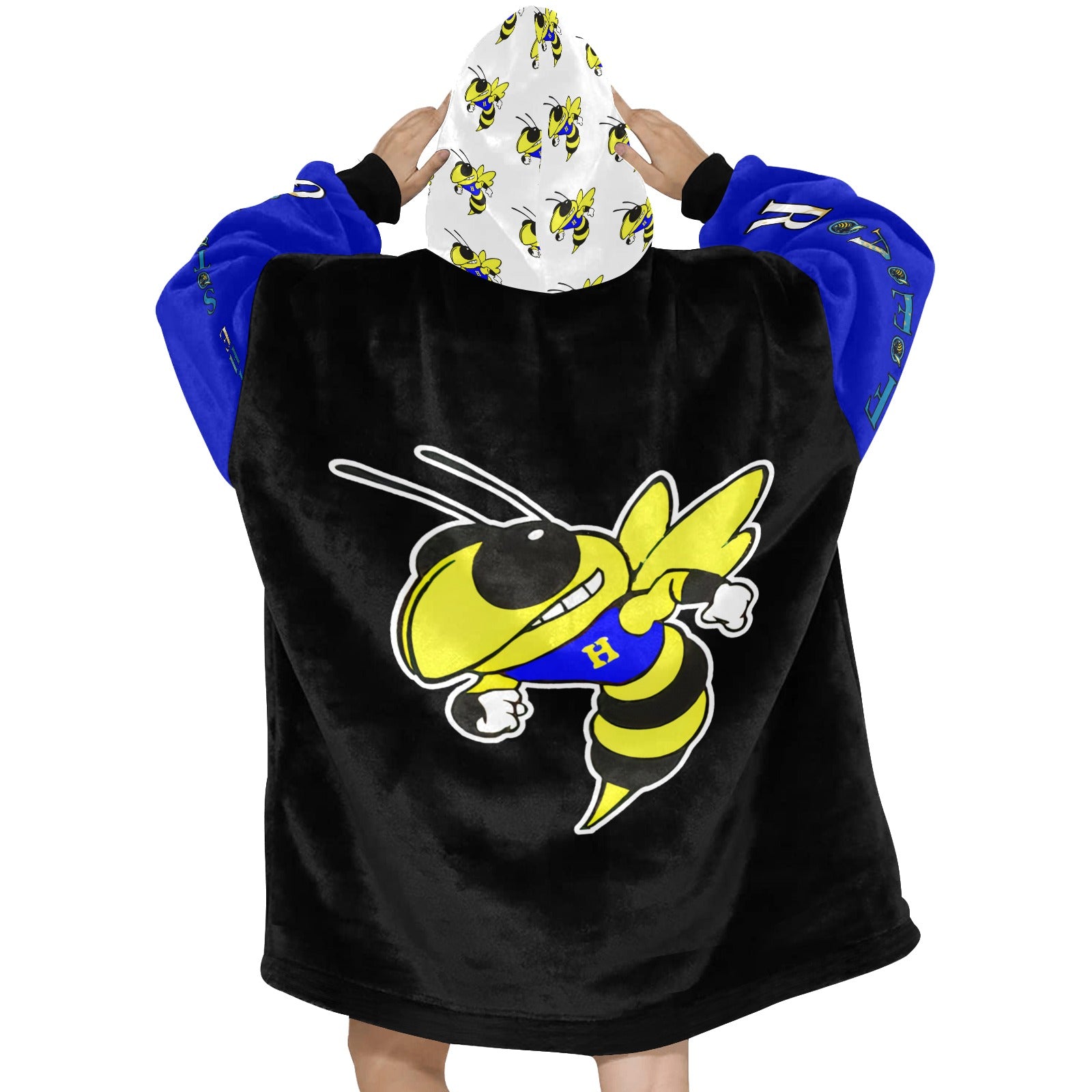 Harrison Hornets Plush Blanket Hoodie - Cranberry Lake Design Co.  #