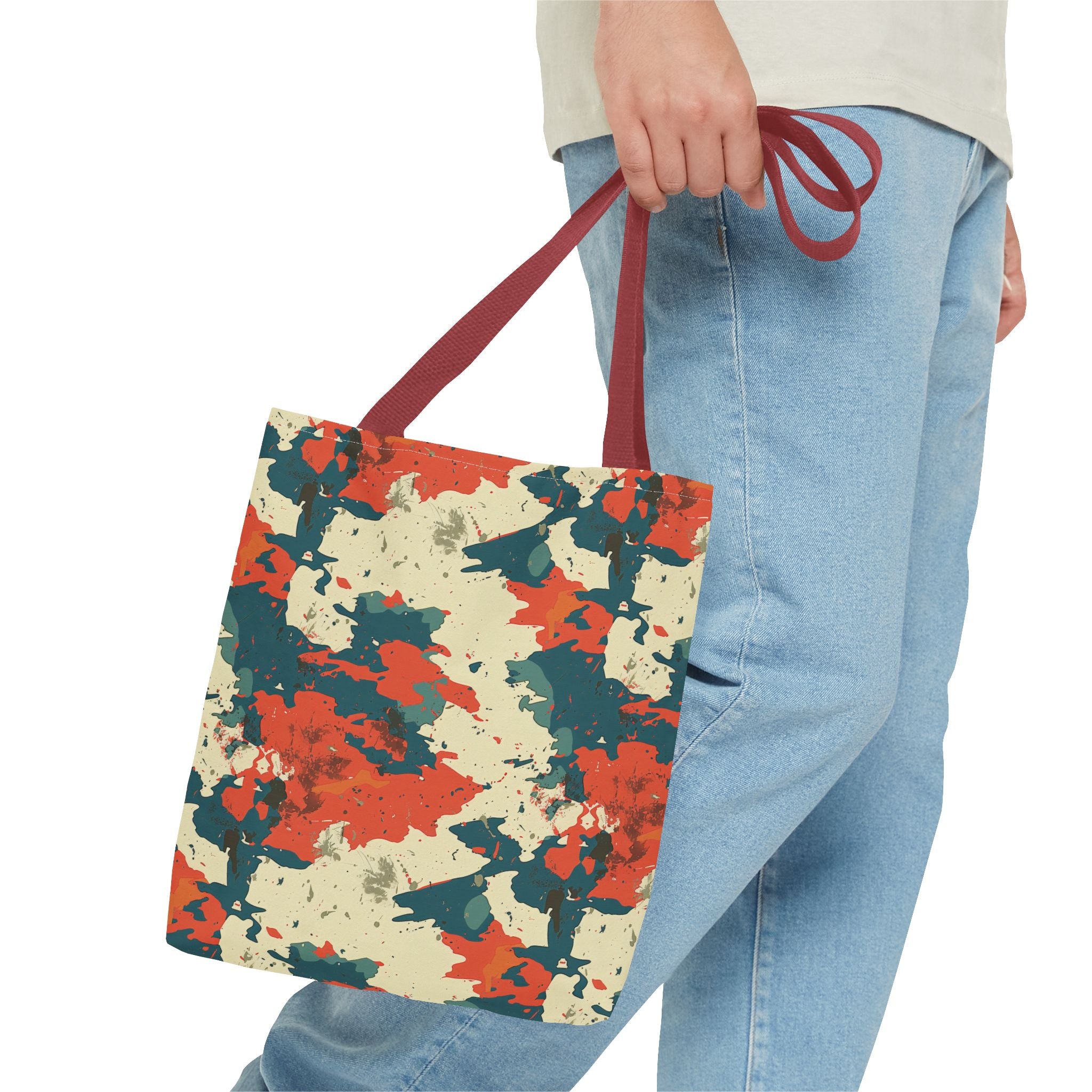 Red Blue Digital Camouflage Tote Bag