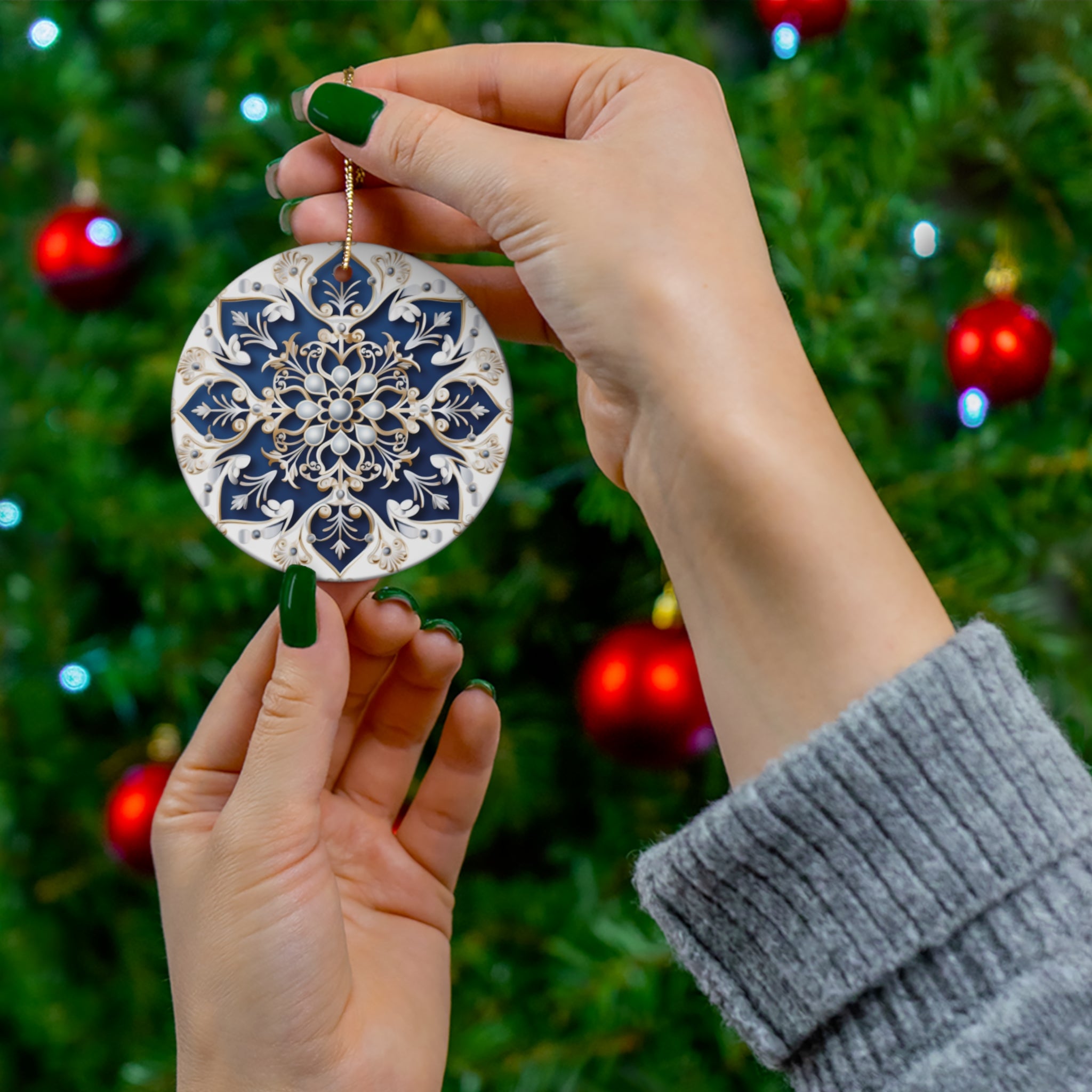 Snowflake Ceramic Ornament