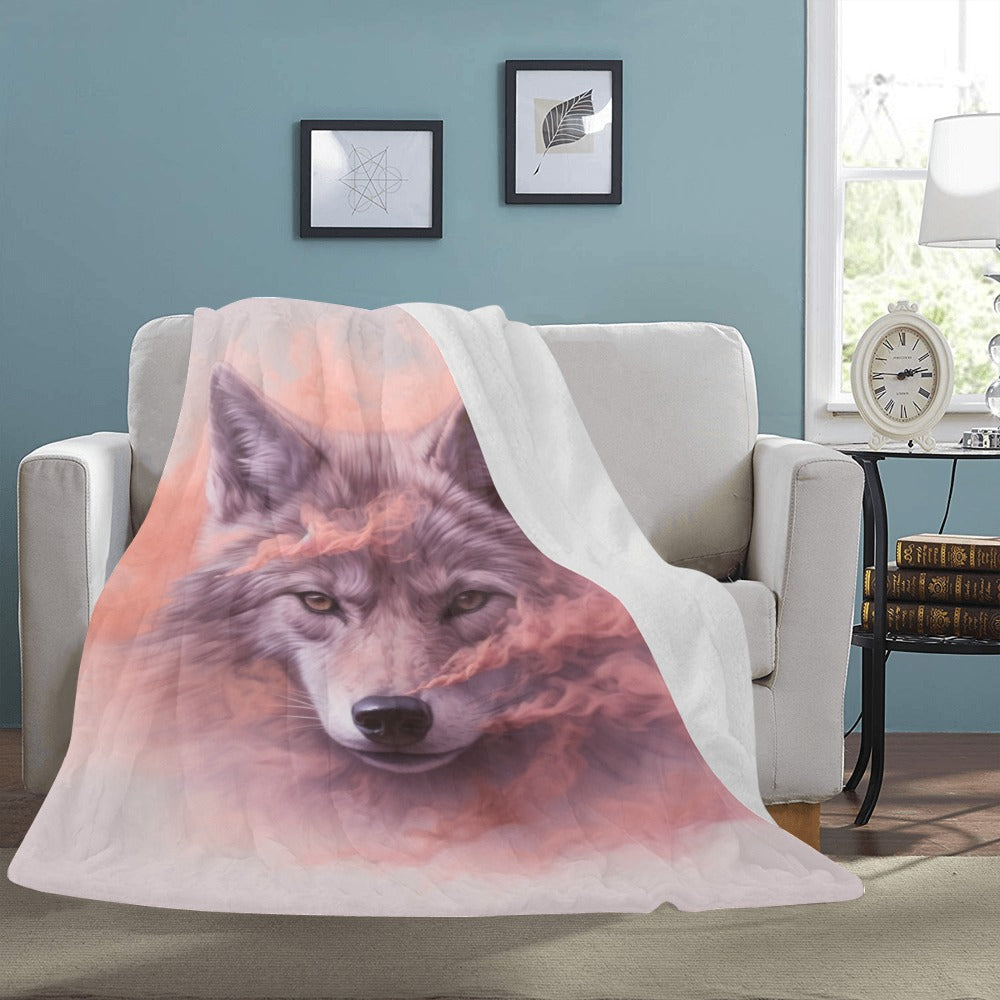 Cranberry Lake Designs Pink Smoke Wolf Ultra-Soft Micro Fleece Blanket 60" x 80"