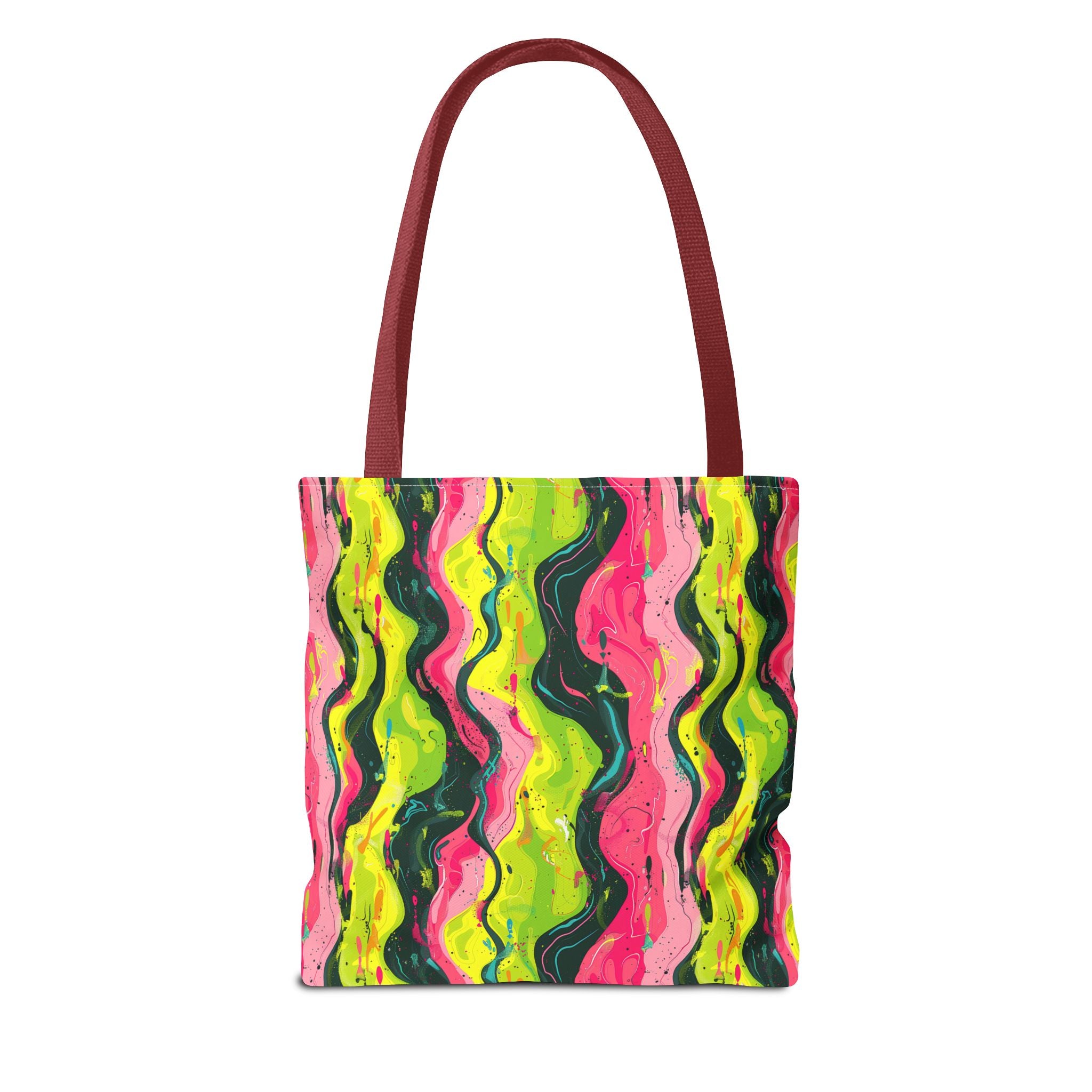 Wavy Pink Yellow Green Pattern Eccentric Tote Bag